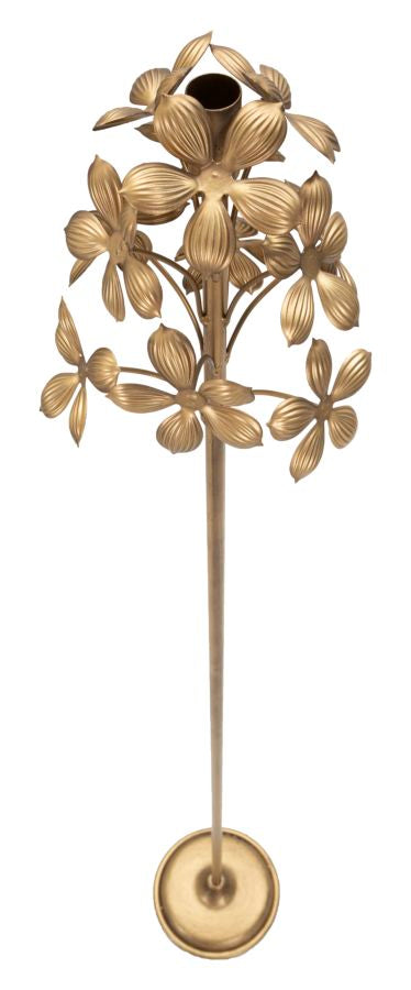 Florale Stehlampe aus Goldmetall