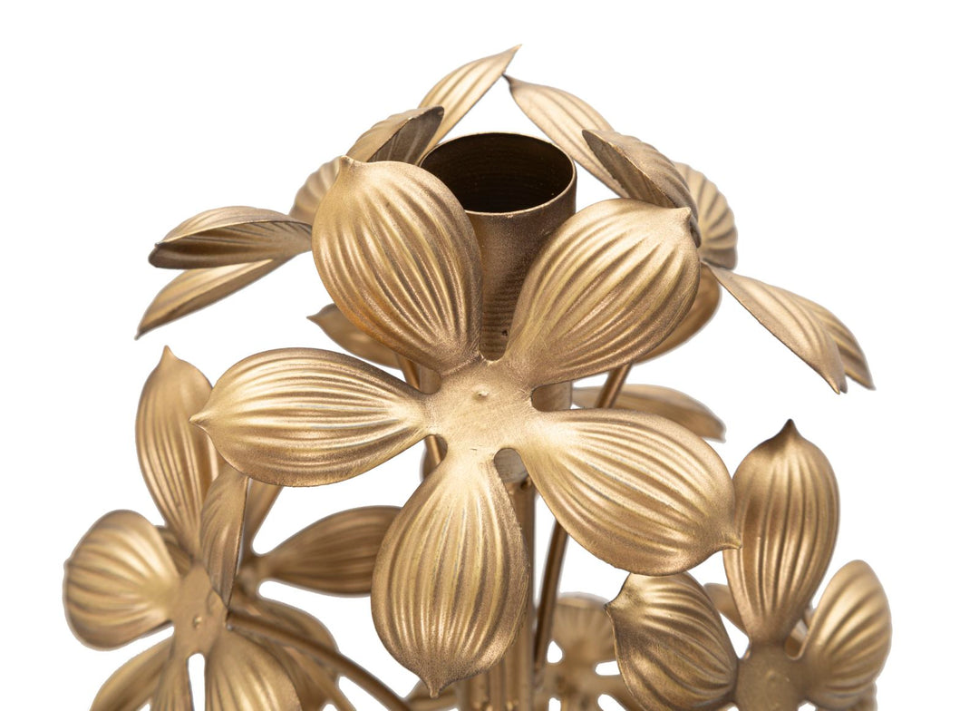 Florale Stehlampe aus Goldmetall