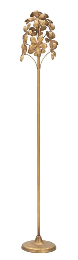 Florale Stehlampe aus Goldmetall