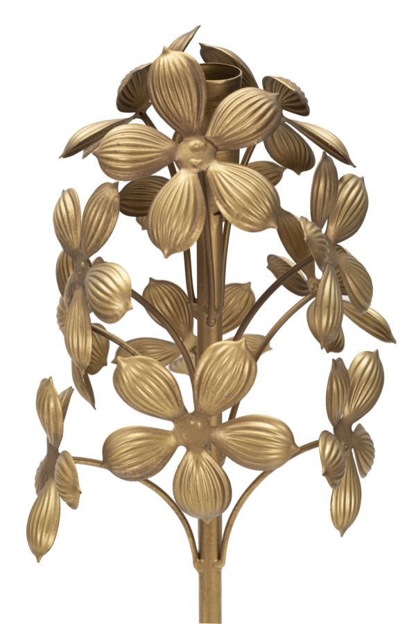 Florale Stehlampe aus Goldmetall