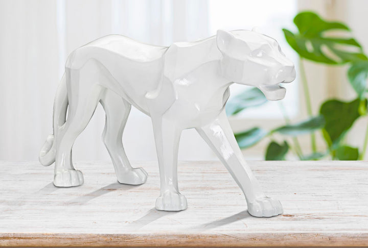 Weißer Panther Statue (Moderne Dekoration)