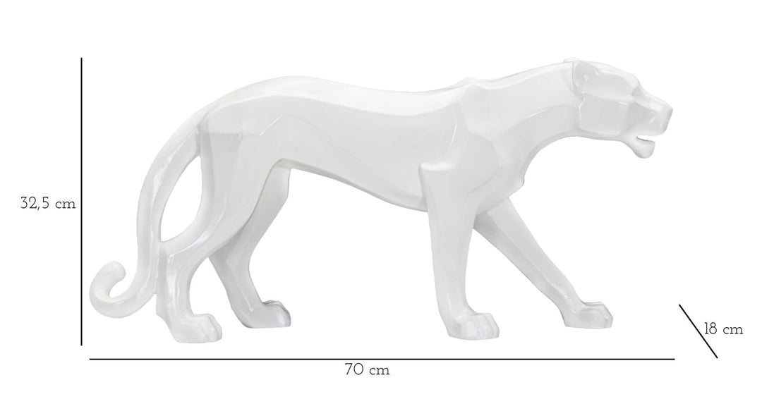 Weißer Panther Statue (Moderne Dekoration)