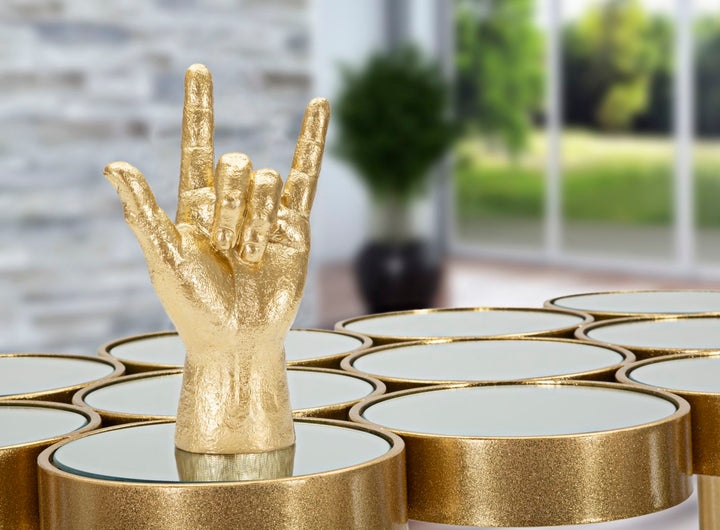 Gold Rock and Roll Hand Statue (Moderne Dekoration)