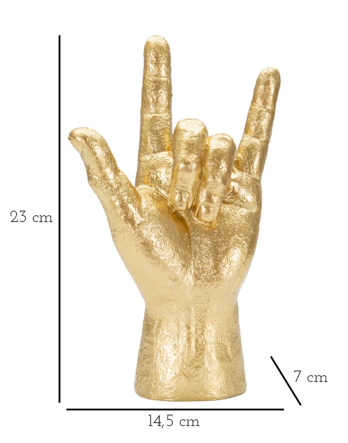 Gold Rock and Roll Hand Statue (Moderne Dekoration)