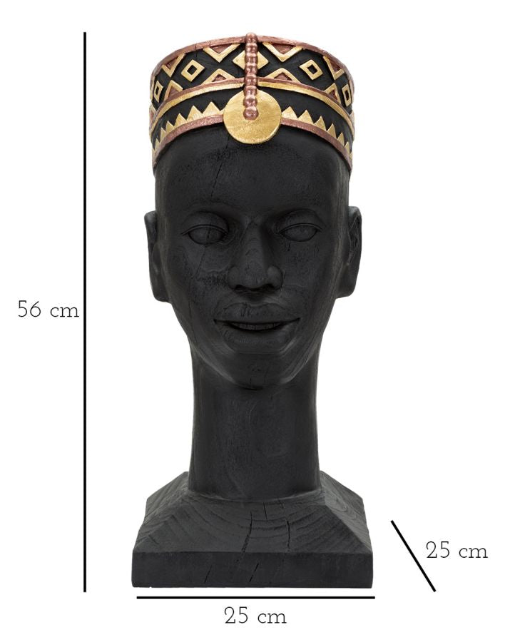 Afrikanische Männliche Büste Statue (Moderne Dekoration)