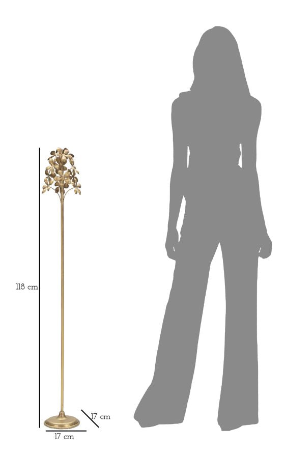 Florale Stehlampe aus Goldmetall