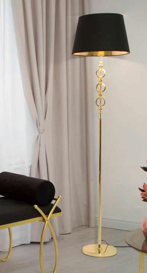 Stehlampe aus Metall in Gold und Schwarz
