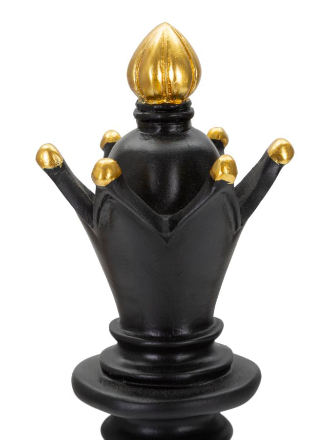 Schwarz & Gold Turm Schachfigur (Modern Sculpture)