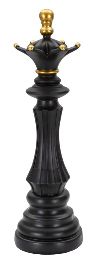 Schwarz & Gold Dame Schachfigur (Moderne Skulptur)