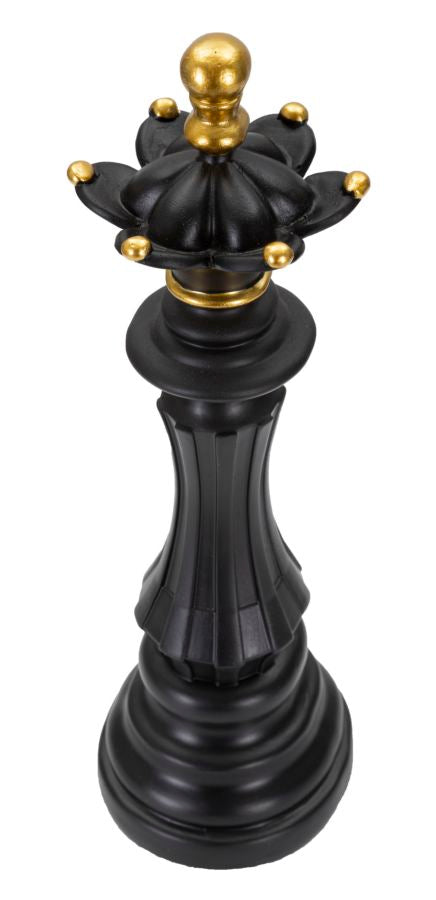 Schwarz & Gold Dame Schachfigur (Moderne Skulptur)