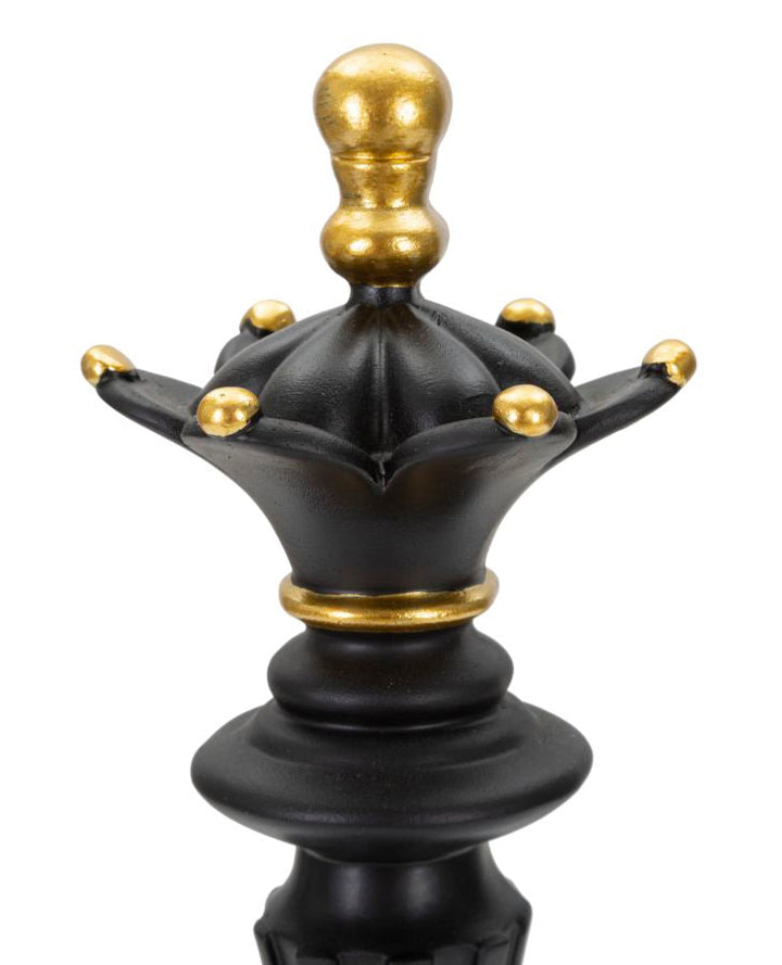 Schwarz & Gold Dame Schachfigur (Moderne Skulptur)