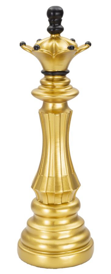 Gold & Schwarz Dame Schachfigur (Moderne Skulptur)