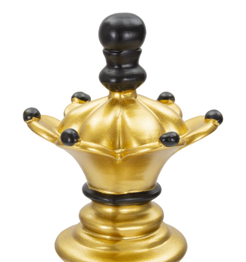 Gold & Schwarz Dame Schachfigur (Moderne Skulptur)