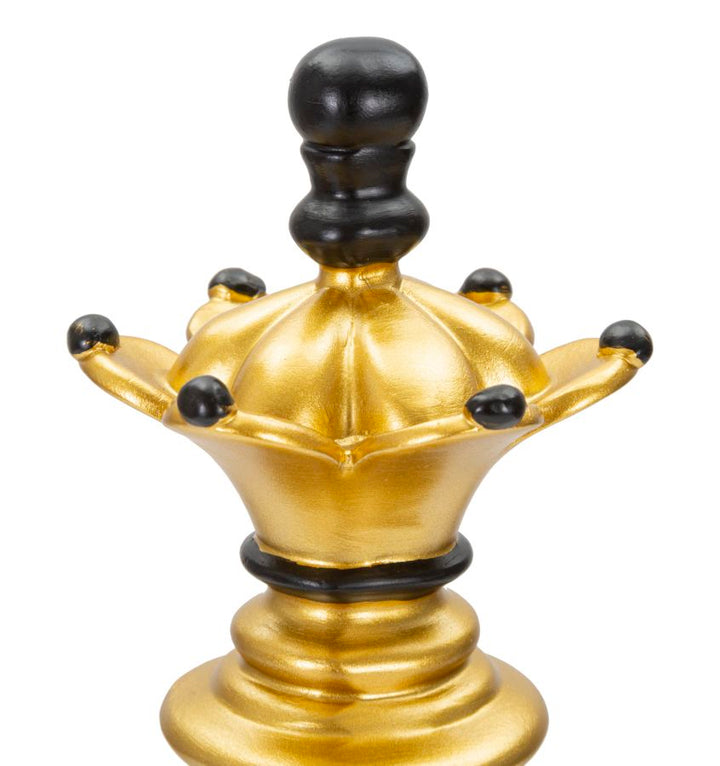 Gold & Schwarz Dame Schachfigur (Moderne Skulptur)
