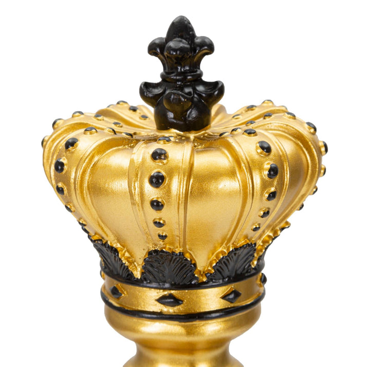 Gold & Schwarz König Schachfigur (Modern Sculpture)