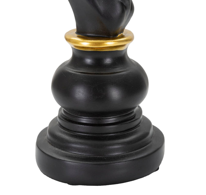 Schwarz & Gold Pferd Schachfigur (Modern Sculpture)