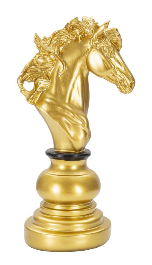 Gold & Schwarz Ritter Schachfigur (Moderne Skulptur)