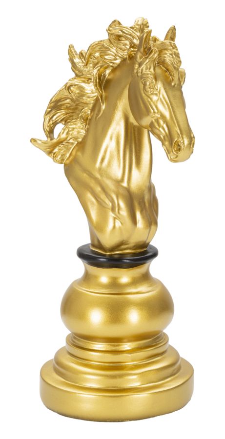 Gold & Schwarz Ritter Schachfigur (Moderne Skulptur)