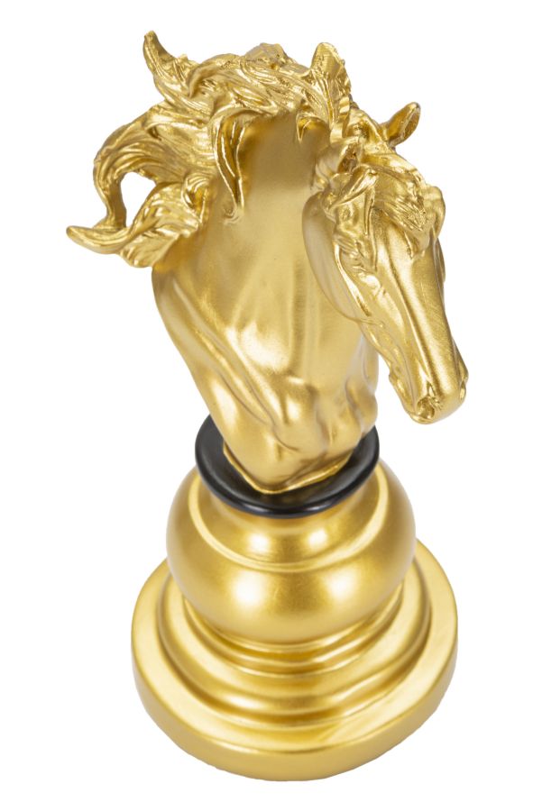 Gold & Schwarz Ritter Schachfigur (Moderne Skulptur)
