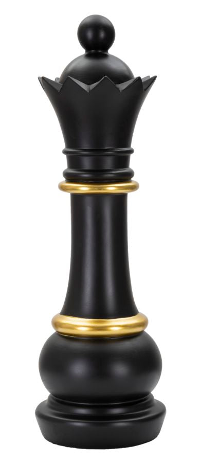 Schwarz & Gold Dame Schachfigur (Moderne Skulptur)
