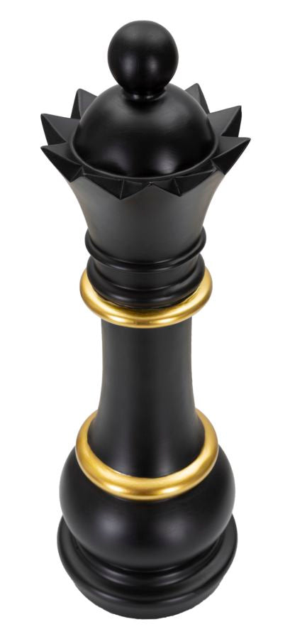 Schwarz & Gold Dame Schachfigur (Moderne Skulptur)