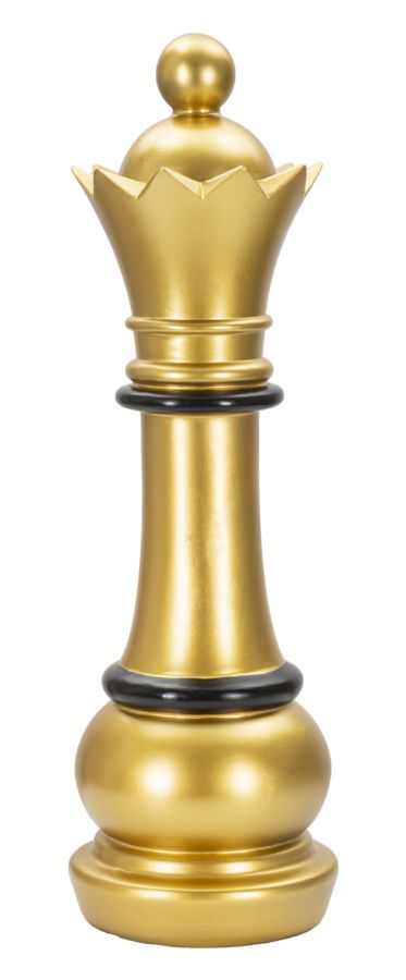 Gold & Schwarz Dame Schachfigur (Moderne Skulptur)