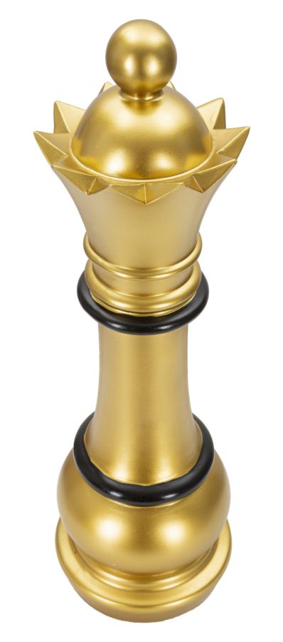 Gold & Schwarz Dame Schachfigur (Moderne Skulptur)