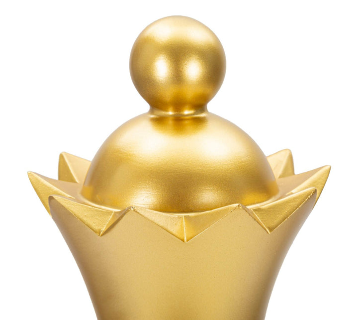 Gold & Schwarz Dame Schachfigur (Moderne Skulptur)