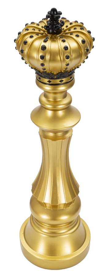 Gold & Schwarz König Schachfigur (Modern Sculpture)