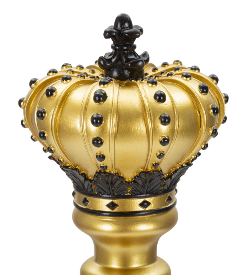 Gold & Schwarz König Schachfigur (Modern Sculpture)