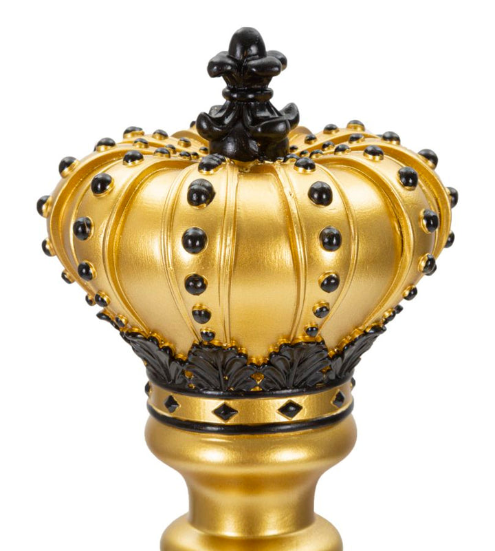 Gold & Schwarz König Schachfigur (Modern Sculpture)