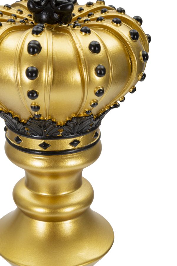Gold & Schwarz König Schachfigur (Modern Sculpture)
