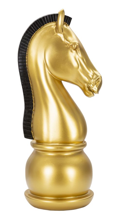 Gold & Schwarz Ritter Schachfigur (Moderne Skulptur)