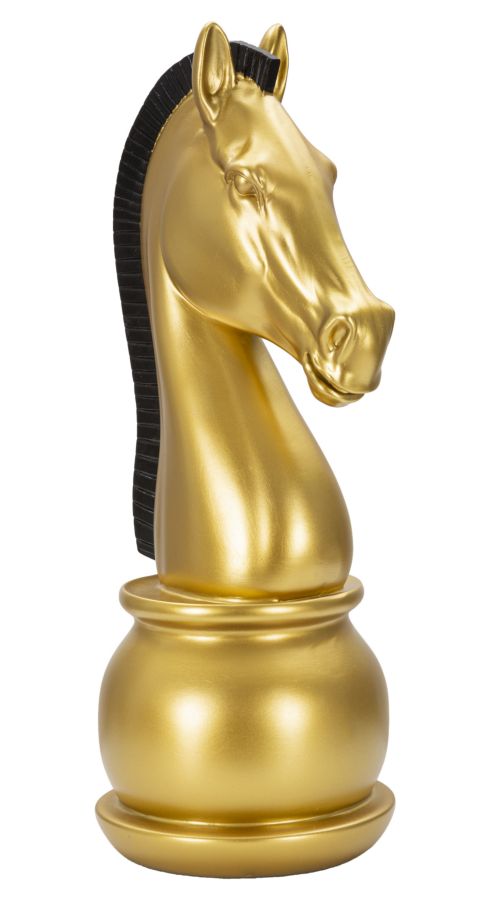 Gold & Schwarz Ritter Schachfigur (Moderne Skulptur)
