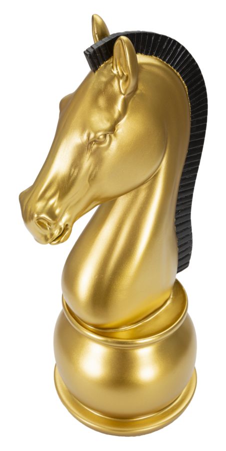 Gold & Schwarz Ritter Schachfigur (Moderne Skulptur)