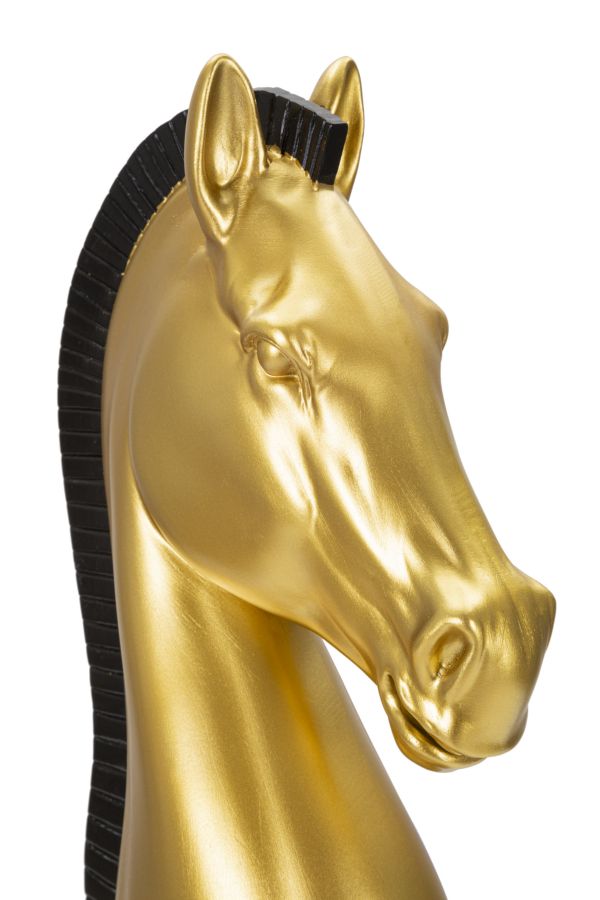 Gold & Schwarz Ritter Schachfigur (Moderne Skulptur)