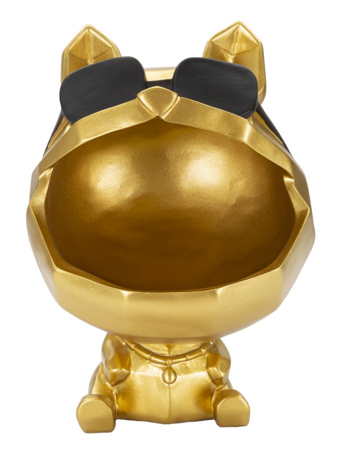 Goldene Hundestatue mit Sonnenbrille (Moderne Dekoration - Aufbewahrung)