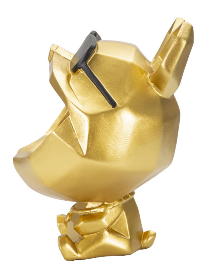 Goldene Hundestatue mit Sonnenbrille (Moderne Dekoration - Aufbewahrung)