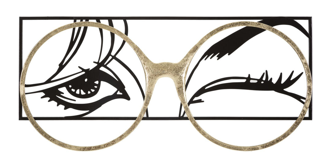 Damenbrille Kieselstein Metall Wanddekoration