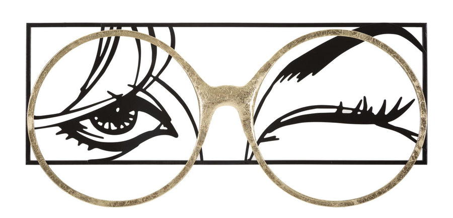 Damenbrille Kieselstein Metall Wanddekoration