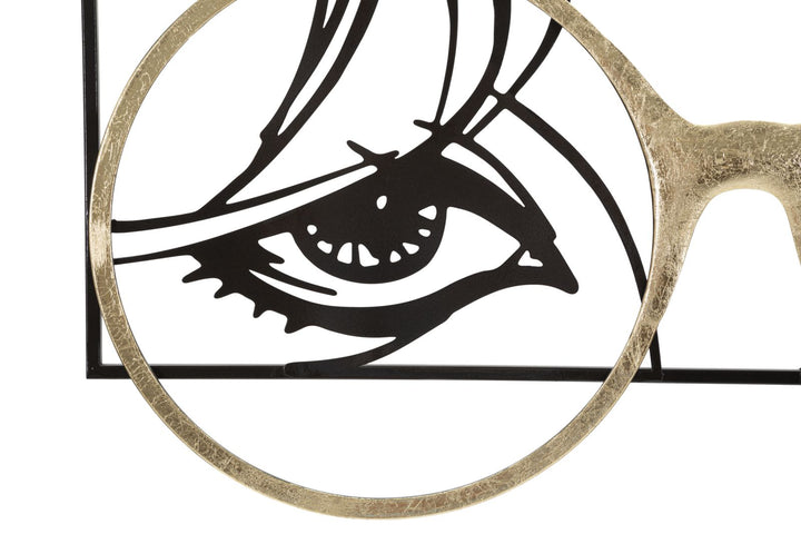 Damenbrille Kieselstein Metall Wanddekoration