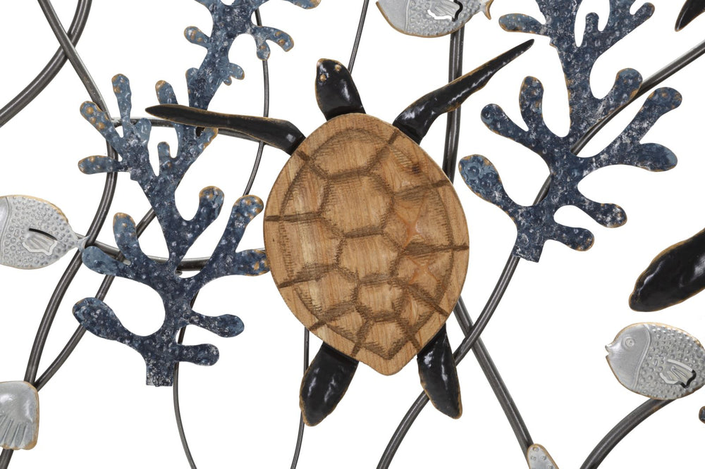 Metall Schildkröte und Fisch Muschel Wanddekoration