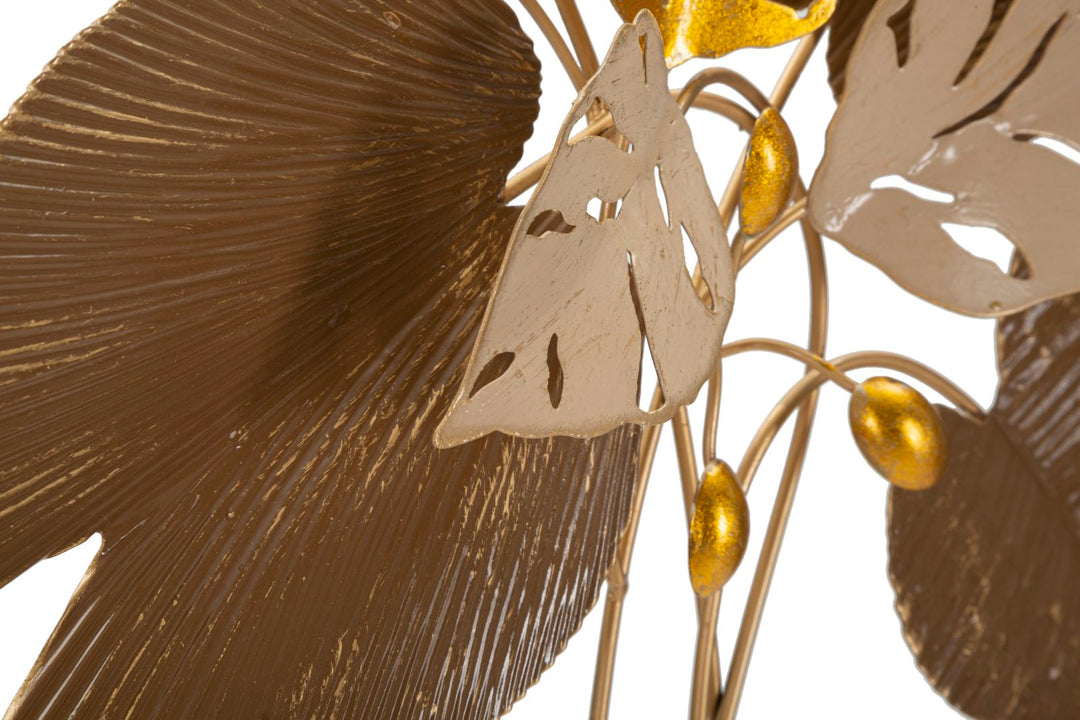 Metall-Blatt-Muster Wanddekoration in quadratischem Rahmen