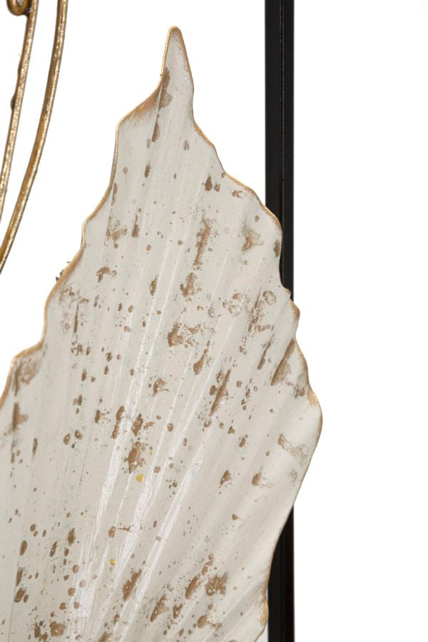 Tropical Leaf Pattern Metall Wanddekoration in quadratischem Rahmen