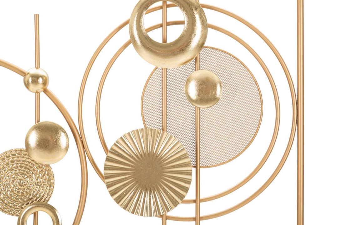 Gold Metall Geometrische Kreise Metallische Wanddekoration