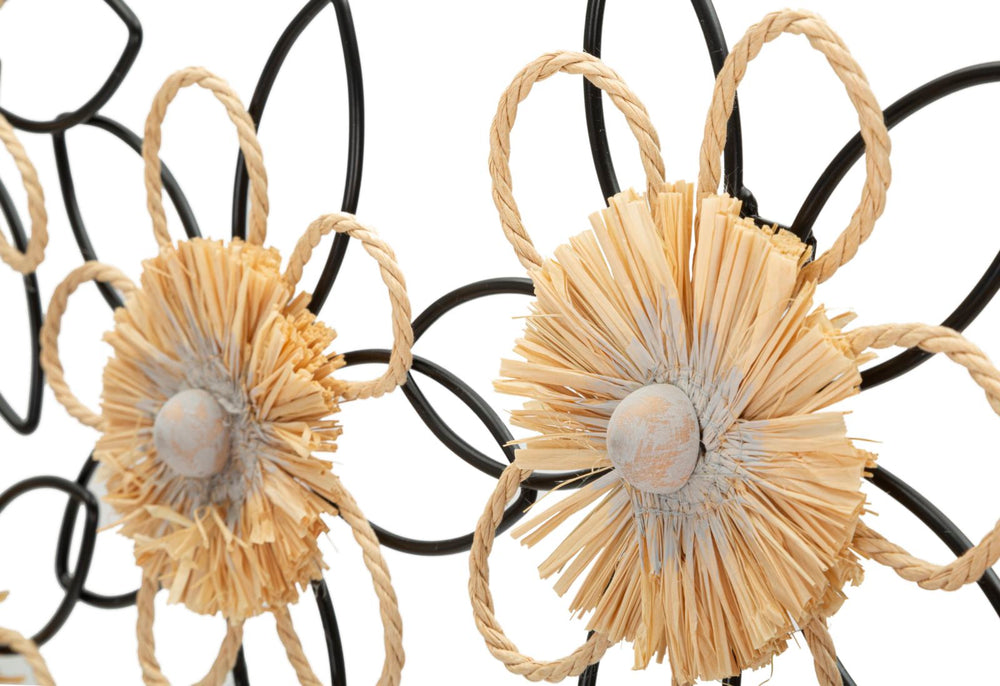 Metall und Holz Floral Wanddekoration