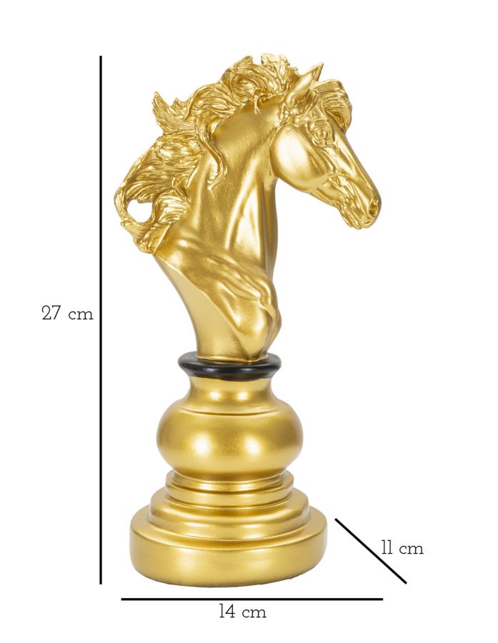 Gold & Schwarz Ritter Schachfigur (Moderne Skulptur)