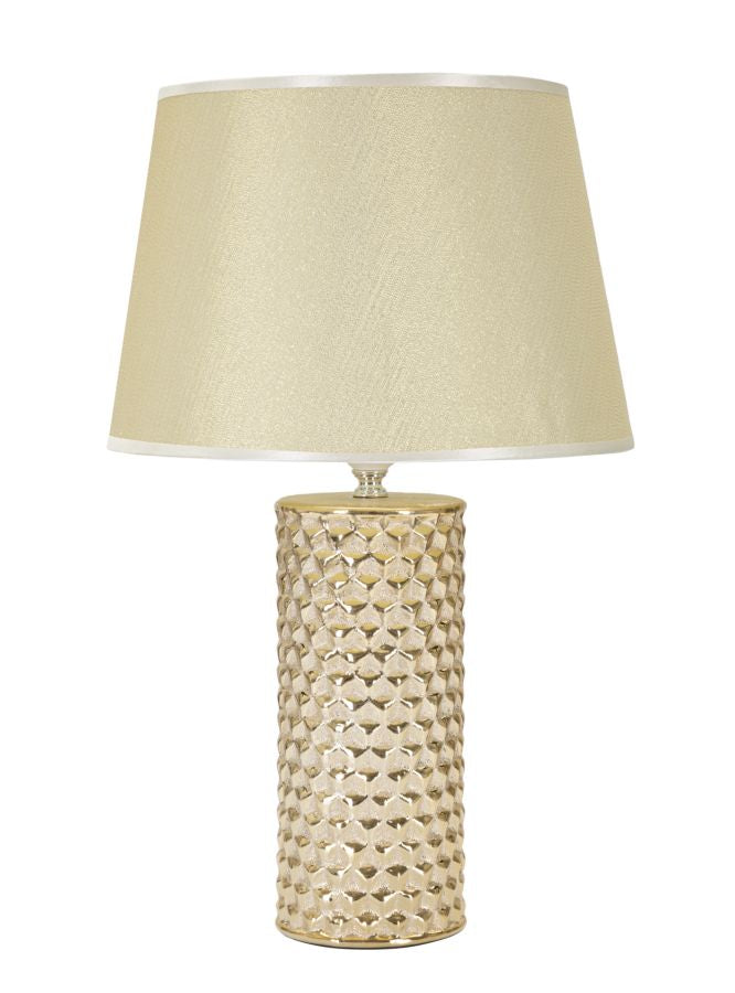 Gold und Beige Keramik Tischlampe