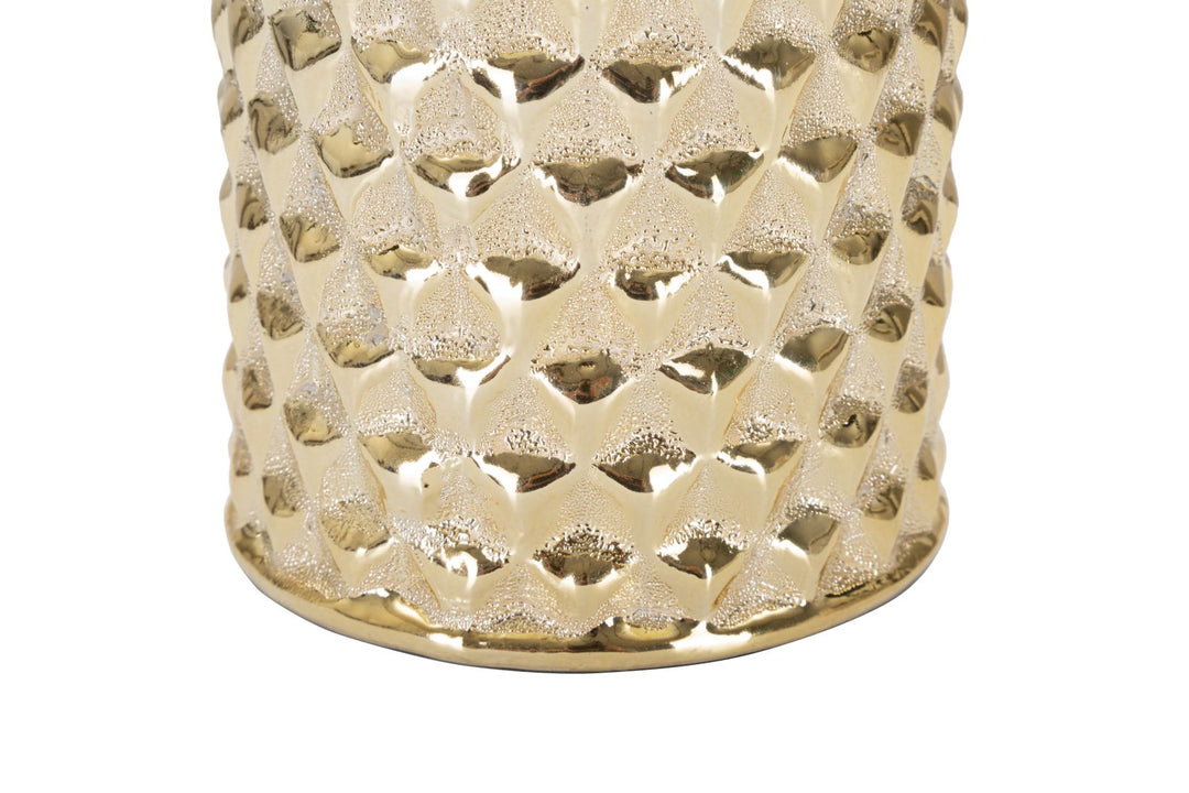 Gold und Beige Keramik Tischlampe