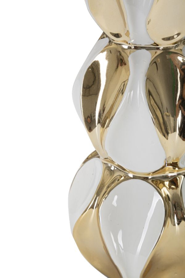 Gold und Weiß Keramik Drei Kugeln Tischlampe